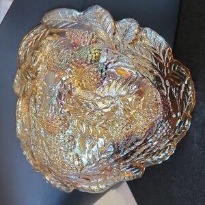 Vintage Marigold Carnival Glass Candy/Nut Dish